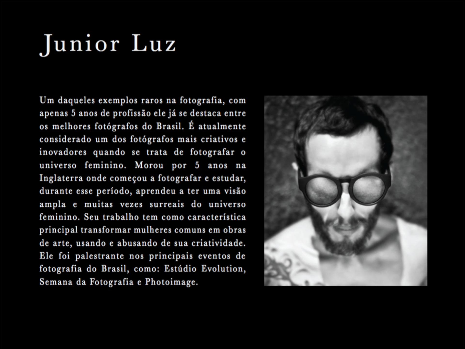 JUNIOR LUZ - SEJA UM FOTOGRAFO ARTISTA JUNIOR LUZ - SEJA UM FOTOGRAFO ARTISTA